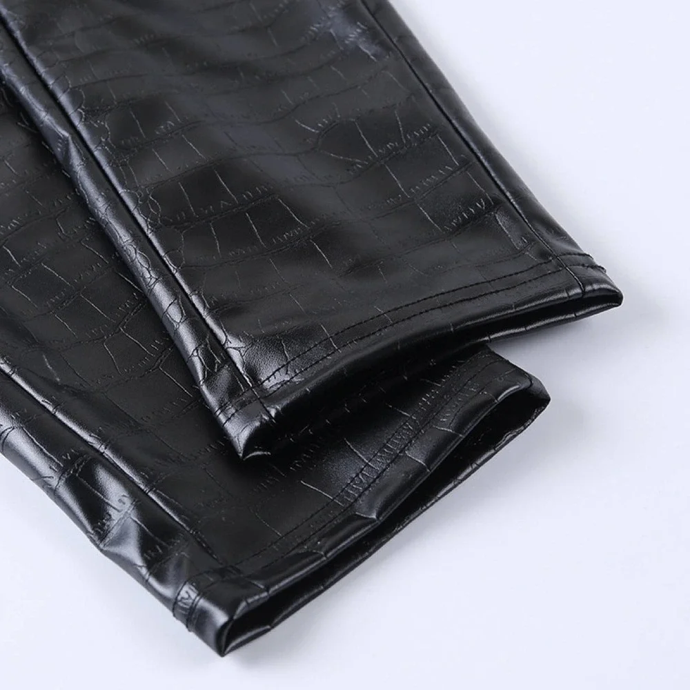 Elastic Waist Tie Zipper Casual Skinny Pants - Picture 11 of 11